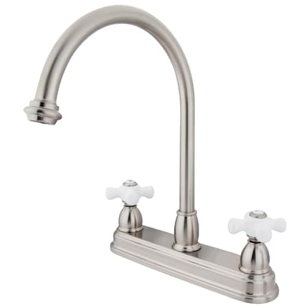 Kingston Brass Restoration Centerset Kitchen Faucet, Brushed Nickel KB3748PX